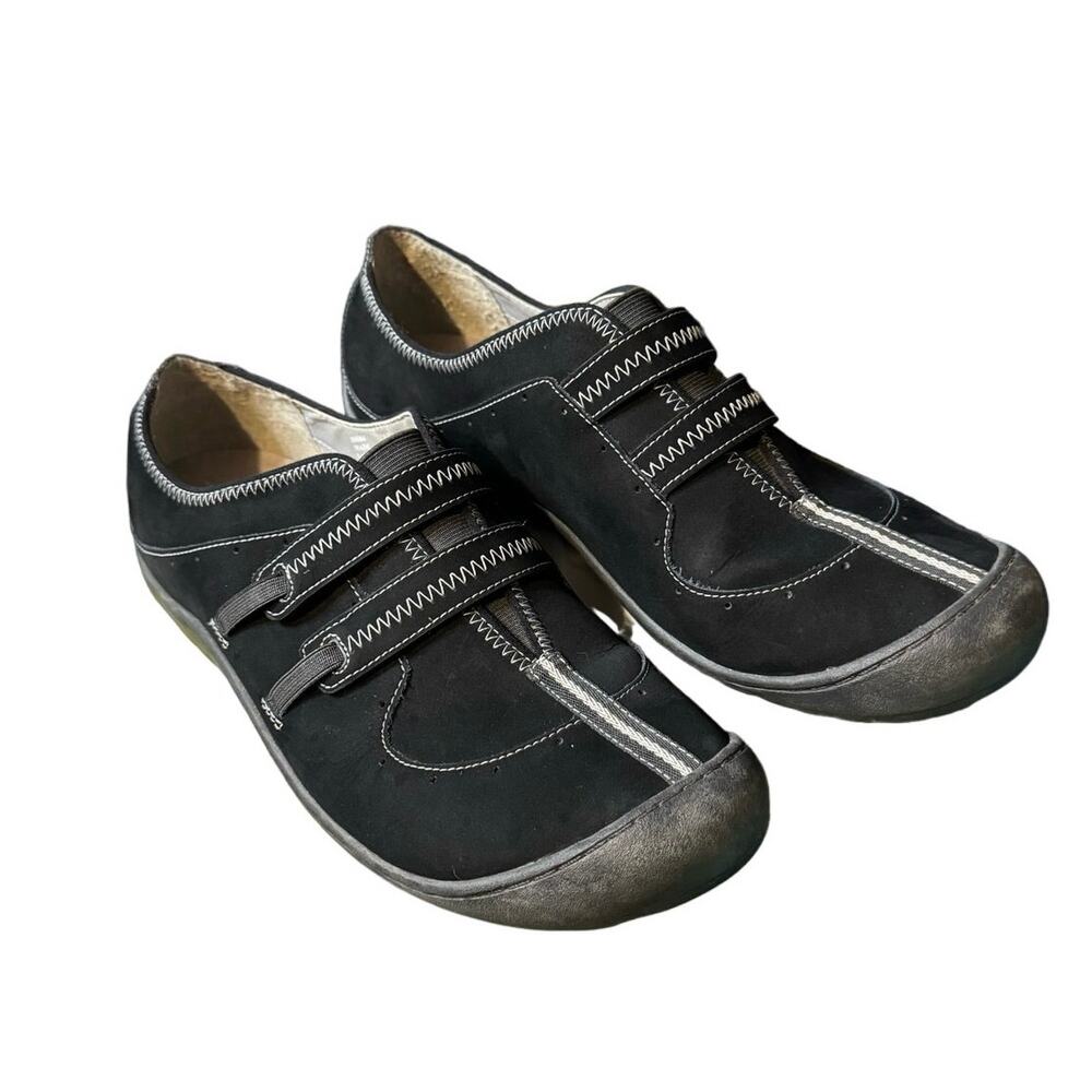 Clarks Sneaker Loafers Black Nubuck Leather Slip-Ons comfort suede women’s 11